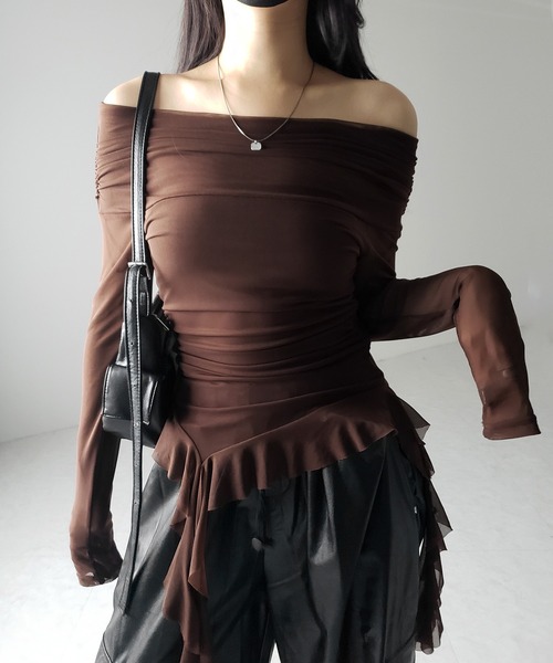 FRILL DROP トップス Square Neck Frill OP (Overlocked Frill) (2022 Fall) by Physical Drop