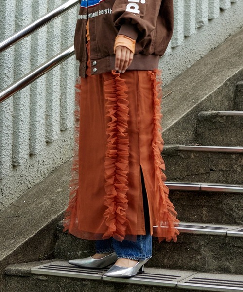 チュールフリルラインスカート（スカート）｜RODEO CROWNS WIDE BOWL  