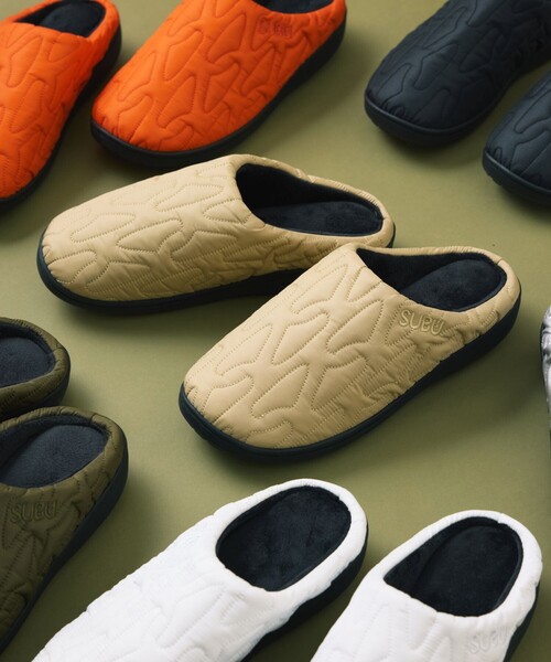 サンダル SUBU Down sandals outline white SB401 SB-401 SUBU(スブ) 〈PERMANENT COLLECTION〉OUTLINE/SUBU ウィンター