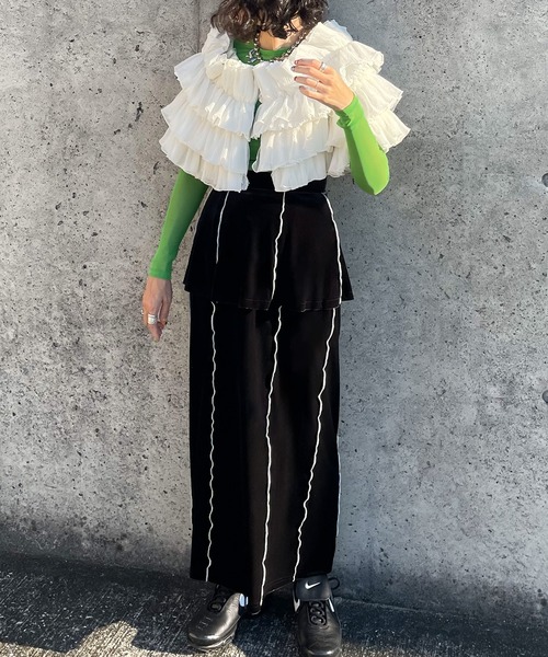 junoah(ジュノア)の「配色メロウベロアレイヤードスカート(スカート・レディース・モカ/ダークグレー/ブラック・MEDIUM/LARGE/X-LARGE)」の7枚目の写真