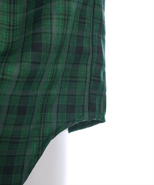 clear（クリア）の「タック入リチェック柄長袖シャツ［大人 カジュアル 着回し力抜群］≪再入荷≫（シャツ/ブラウス・レディース・ブラウン/グレー/グリーン・F）」の12枚目の写真