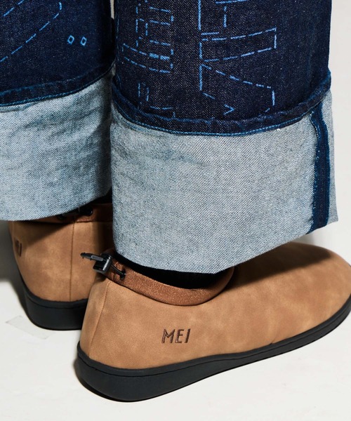 MEI(メイ)の「【 MEI / メイ 】 メンズ モックシューズ ムートン バブーシュ スリッポン(スリッポン・メンズ・ブラック/ブラウン・L/M/S)」の2枚目の写真