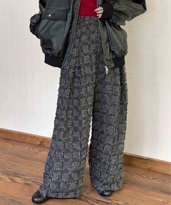パメオポーズ PIXEL CLOVER DENIM BAGGY TROUSERS セール】Pile Print Pixel Clover Denim Baggy Trousers（デニム