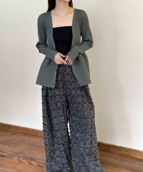 Per sist ence(パーシエンス)の「フリンジチェッククロスタックパンツ(その他パンツ・レディース・ブラック/チャコールグレー/ベージュ/ホワイト×ブラック・FREE)」の12枚目の写真
