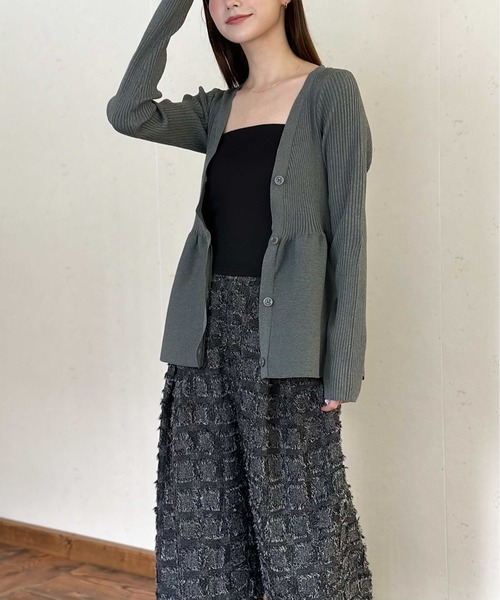 Per sist ence(パーシエンス)の「フリンジチェッククロスタックパンツ(その他パンツ・レディース・ブラック/チャコールグレー/ベージュ/ホワイト×ブラック・FREE)」の14枚目の写真