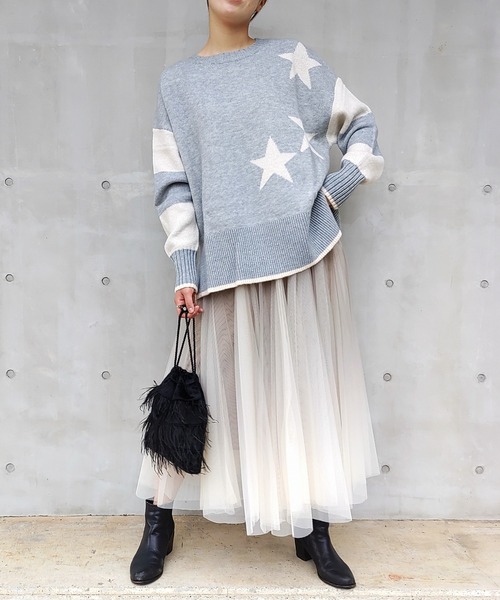 Q（キュー）の「フラッフィーフェザー巾着バッグ（クラッチバッグ・レディース・ブラック/ライトグレー・ONE SIZE）」の20枚目の写真