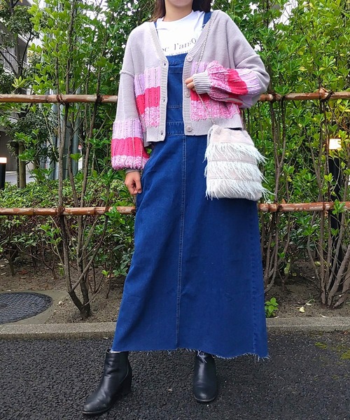 Q（キュー）の「フラッフィーフェザー巾着バッグ（クラッチバッグ・レディース・ブラック/ライトグレー・ONE SIZE）」の21枚目の写真