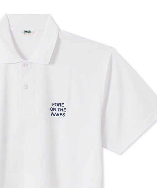 Pacific GOLF CLUB(パシフィックゴルフクラブ)の「FORE ON THE WAVES POLO SHIRT 2(ポロシャツ・メンズ・オリーブ/ホワイト・S/M/L/XL/XS/XXL)」の5枚目の写真