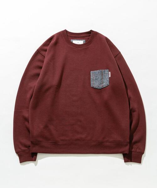 URBAN RESEARCH Sonny Label（アーバンリサーチサニーレーベル）の「ハリスツイードポケット裏起毛スウェット（スウェット・メンズ・バーガンディー/ネイビー/オフホワイト/チャコールグレー・MEDIUM/LARGE/X-LARGE）」の4枚目の写真