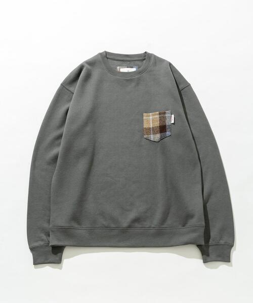 URBAN RESEARCH Sonny Label（アーバンリサーチサニーレーベル）の「ハリスツイードポケット裏起毛スウェット（スウェット・メンズ・バーガンディー/ネイビー/オフホワイト/チャコールグレー・MEDIUM/LARGE/X-LARGE）」の2枚目の写真