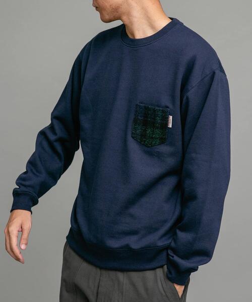 URBAN RESEARCH Sonny Label（アーバンリサーチサニーレーベル）の「ハリスツイードポケット裏起毛スウェット（スウェット・メンズ・バーガンディー/ネイビー/オフホワイト/チャコールグレー・MEDIUM/LARGE/X-LARGE）」の9枚目の写真