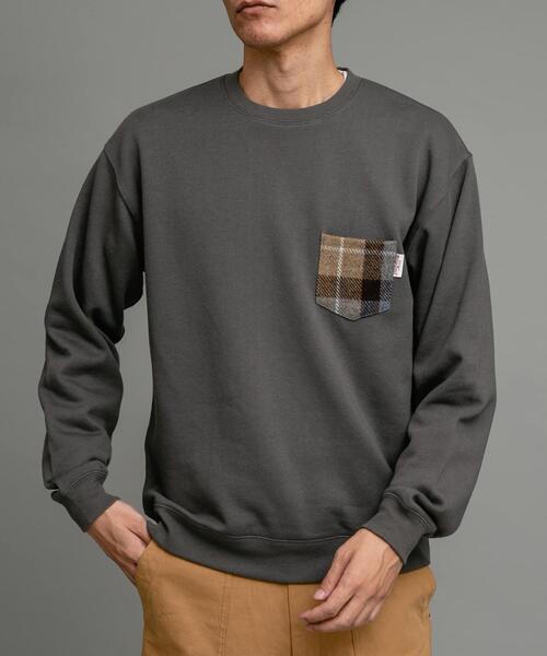 URBAN RESEARCH Sonny Label（アーバンリサーチサニーレーベル）の「ハリスツイードポケット裏起毛スウェット（スウェット・メンズ・バーガンディー/ネイビー/オフホワイト/チャコールグレー・MEDIUM/LARGE/X-LARGE）」の19枚目の写真