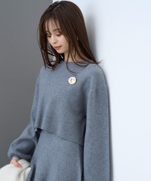 【値下げ】SNIDEL ミニブローチプルオーバー セール】ミニブローチプルオーバー（ニット/セーター）｜SNIDEL