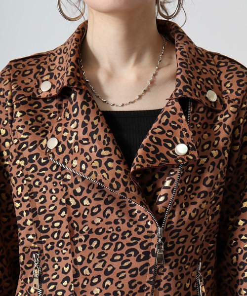 je crois soi レオパード柄プリントライダースジャケット（ライダース
