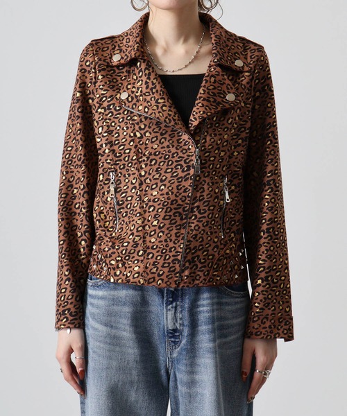 je crois soi レオパード柄プリントライダースジャケット（ライダース