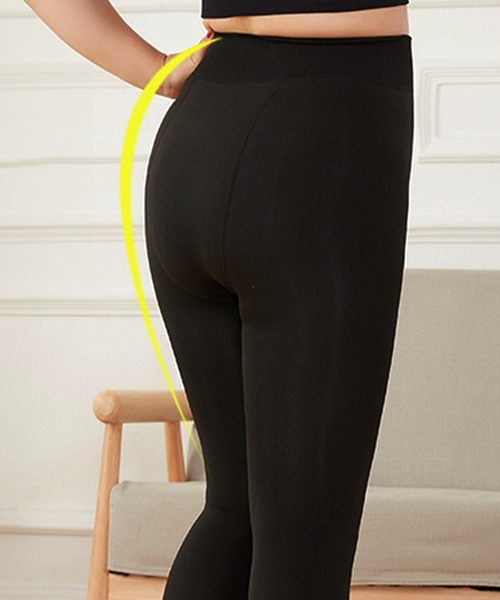 DiamondHearts（ダイヤモンドハーツ）の「【大きいサイズ】極暖タイツ 裏起毛9分タイツ（タイツ/ストッキング・レディース・ブラック・FREE）」の3枚目の写真