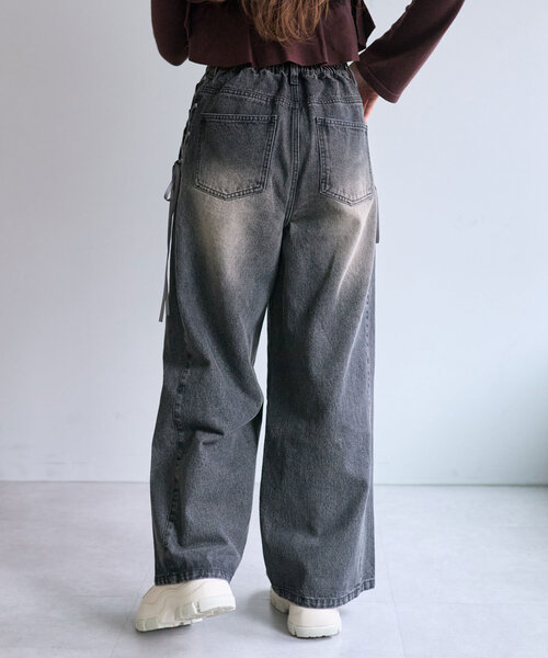 OLIVE des OLIVE（オリーブデオリーブ）の「【SMサイズ展開】サイドレースアップデニムパンツ（その他パンツ・レディース・ブラック/サックスブルー・MEDIUM/SMALL）」の11枚目の写真