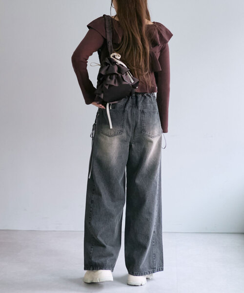 OLIVE des OLIVE（オリーブデオリーブ）の「【SMサイズ展開】サイドレースアップデニムパンツ（その他パンツ・レディース・ブラック/サックスブルー・MEDIUM/SMALL）」の15枚目の写真