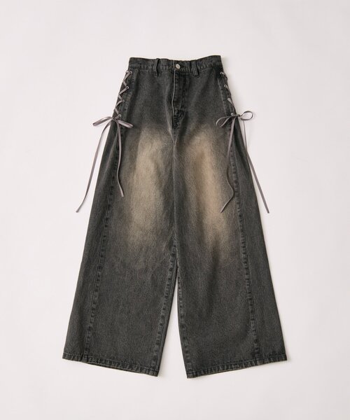 OLIVE des OLIVE（オリーブデオリーブ）の「【SMサイズ展開】サイドレースアップデニムパンツ（その他パンツ・レディース・ブラック/サックスブルー・MEDIUM/SMALL）」の7枚目の写真