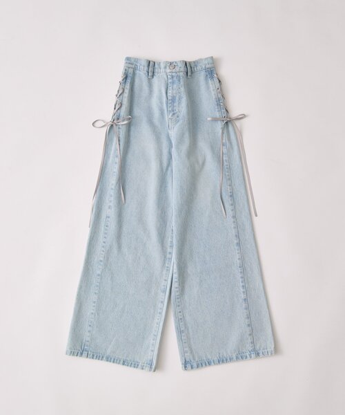 OLIVE des OLIVE（オリーブデオリーブ）の「【SMサイズ展開】サイドレースアップデニムパンツ（その他パンツ・レディース・ブラック/サックスブルー・MEDIUM/SMALL）」の8枚目の写真