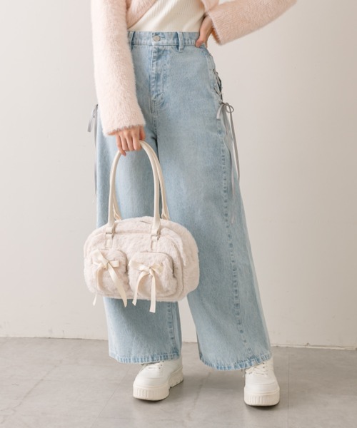 OLIVE des OLIVE（オリーブデオリーブ）の「【SMサイズ展開】サイドレースアップデニムパンツ（その他パンツ・レディース・ブラック/サックスブルー・MEDIUM/SMALL）」の5枚目の写真