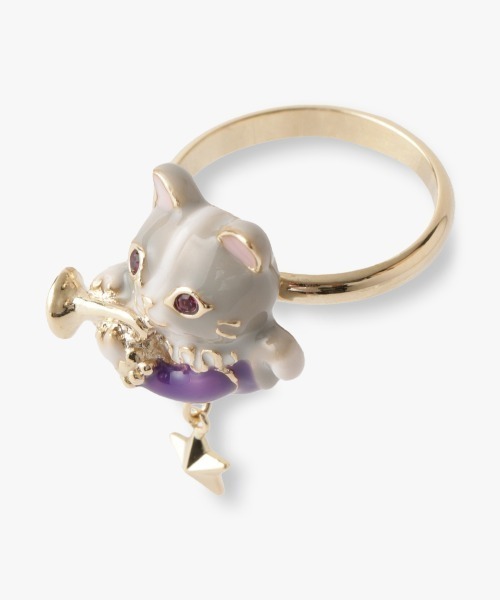 ANNA SUI（アナスイ）の「猫モチーフ リング（リング・レディース・パープル・ONE SIZE）」の5枚目の写真