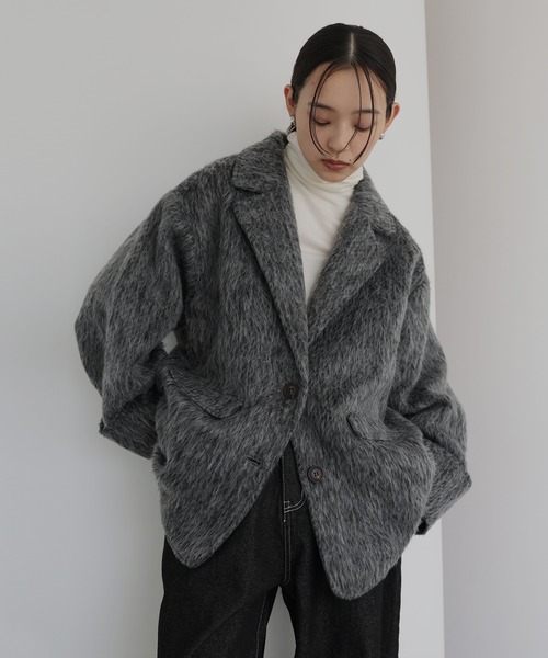 hellam シャギーテーラードコート ピーコート hellam ピーコート pコート シャギーテーラードコート