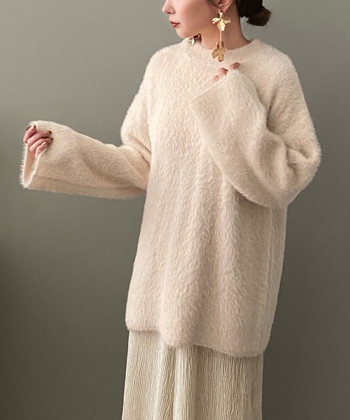 LAULEN(ローレン)の「crew neck shaggy knit /クルーネックシャギー ニット(ニット/セーター・レディース・ブラック/グレー/アイボリー・FREE)」の7枚目の写真