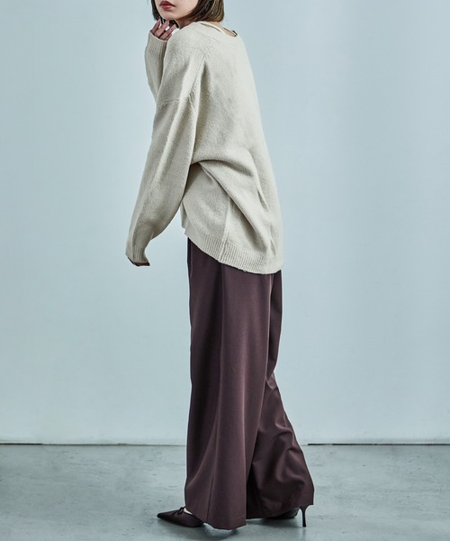 Fashion Letter(ファッションレター)の「【M-5L】深めVネック ニットプルオーバー(ニット/セーター・レディース・ブラック/ライトグレー・4L~5L/LL~3L/M~L)」の20枚目の写真