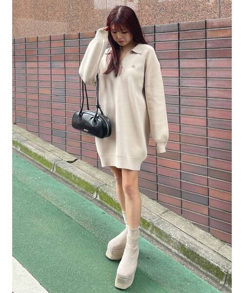 MURUA（ムルーア）の「スキッパーミニワンピース（ワンピース・レディース・ブルー/グレー/ブラック/アイボリー・FREE）」の22枚目の写真