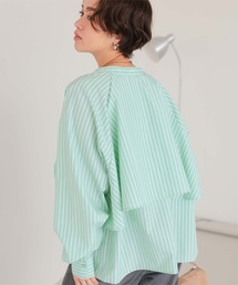 ブラウス シャツ バックフリルバンドカラーシャツ レディース AMERICAN HOLIC ブラウス シャツ バックフリルバンドカラー