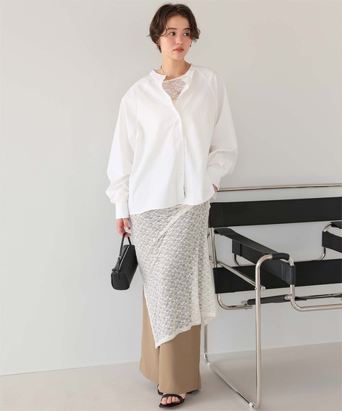 titivate(ティティベイト)の「バックフリルバンドカラーシャツ(シャツ/ブラウス・レディース・ブルー系その他/グリーン系その他/ピンク系その他/オフホワイト/ライトベージュ・S/M/L)」の11枚目の写真