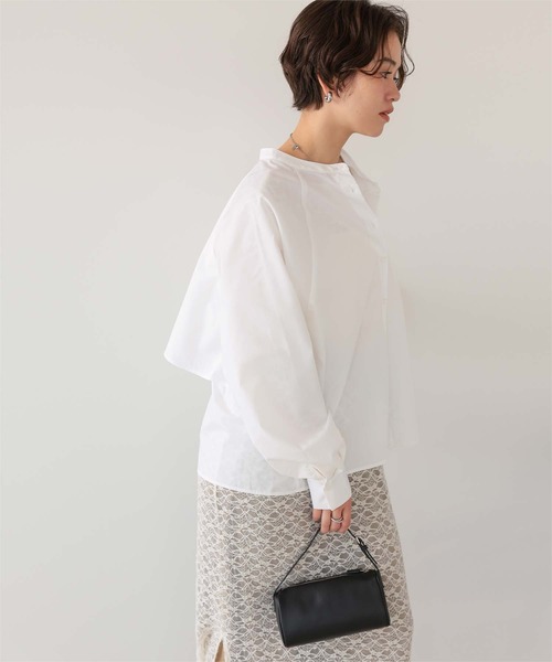titivate(ティティベイト)の「バックフリルバンドカラーシャツ(シャツ/ブラウス・レディース・ブルー系その他/グリーン系その他/ピンク系その他/オフホワイト/ライトベージュ・S/M/L)」の15枚目の写真