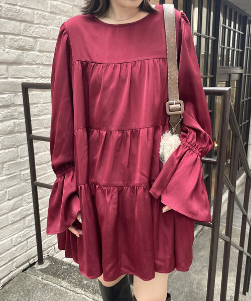 【セール】[mline]ティアードミニワンピース（ワンピース）｜mline（エムライン）