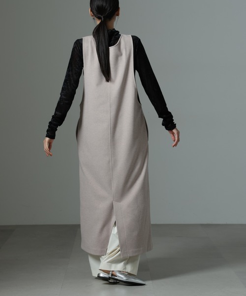 NANO universe（ナノユニバース）の「前後2wayクルーネックストレートラインジャンスカ（ジャンパースカート・レディース・グレー/ベージュ/チャコール・FREE）」の19枚目の写真