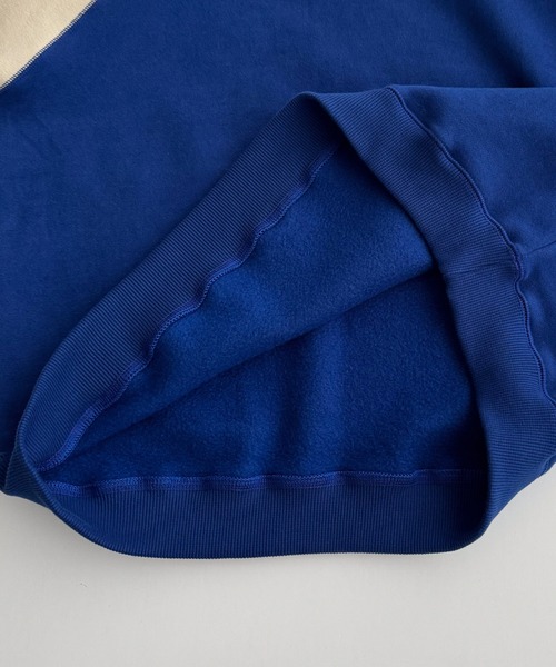 CANAL JEAN（キャナルジーン）の「Lakey Park　ラグラン配色トレーナー 裏起毛（スウェット・レディース・ブルー・ONE SIZE）」の10枚目の写真