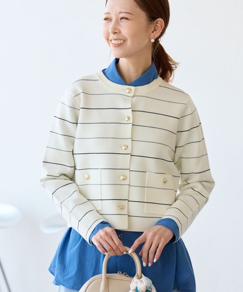 ミラノリブ金ボタンニットカーディガン（カーディガン/ボレロ）｜ROPE