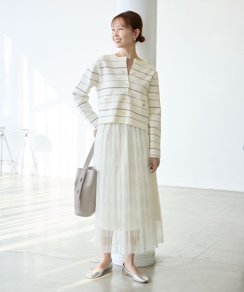 ROPE' PICNIC（ロペピクニック）の「ミラノリブ金ボタンニットカーディガン（カーディガン/ボレロ・レディース・ピンク/キナリ/ネイビー/ブラック/ホワイト系その他5・38）」の18枚目の写真