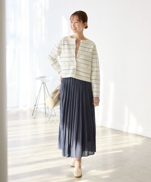 ROPE' PICNIC（ロペピクニック）の「ミラノリブ金ボタンニットカーディガン（カーディガン/ボレロ・レディース・ピンク/キナリ/ネイビー/ブラック/ホワイト系その他5・38）」の22枚目の写真