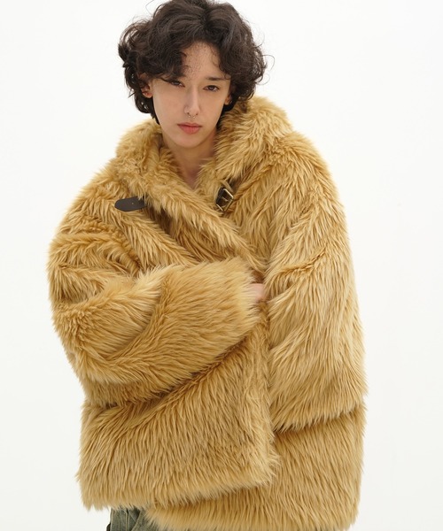 セール】オーバーサイズ フェイクファー ミドルコート WT4265