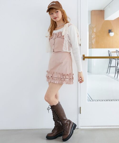 MAJESTIC LEGON（マジェスティックレゴン）の「マルチwayフリルデニムビスチェ（キャミソール・レディース・ネイビー/ブラック/サックスブルー/ピンク・MEDIUM）」の11枚目の写真