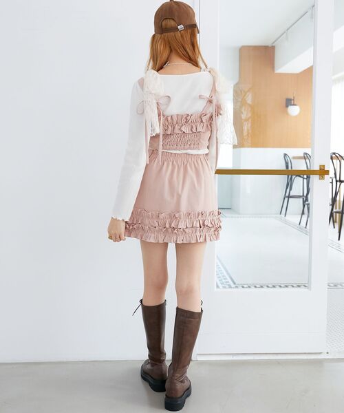 MAJESTIC LEGON（マジェスティックレゴン）の「マルチwayフリルデニムビスチェ（キャミソール・レディース・ネイビー/ブラック/サックスブルー/ピンク・MEDIUM）」の12枚目の写真