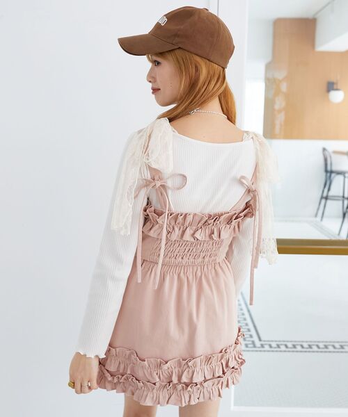 MAJESTIC LEGON（マジェスティックレゴン）の「マルチwayフリルデニムビスチェ（キャミソール・レディース・ネイビー/ブラック/サックスブルー/ピンク・MEDIUM）」の15枚目の写真