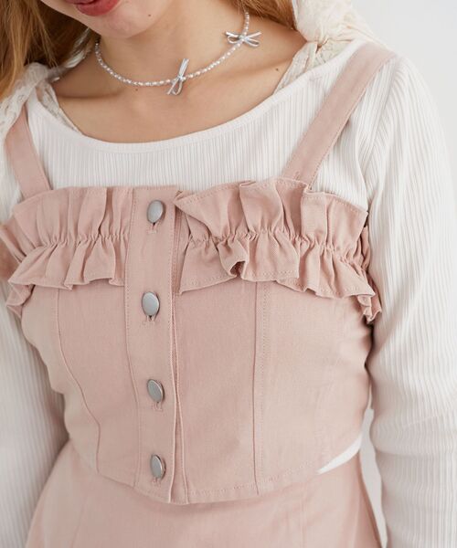 MAJESTIC LEGON（マジェスティックレゴン）の「マルチwayフリルデニムビスチェ（キャミソール・レディース・ネイビー/ブラック/サックスブルー/ピンク・MEDIUM）」の16枚目の写真