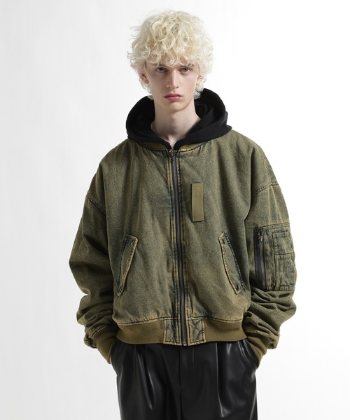 HARE(ハレ)の「フードドッキングMA-1(HARE)(MA-1・メンズ・グレー系その他/ブラック系その他/イエロー系その他・FREE)」の3枚目の写真
