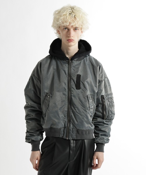 HARE（ハレ）の「フードドッキングMA-1(HARE)（MA-1・メンズ・グレー系その他/ブラック系その他・FREE）」の8枚目の写真