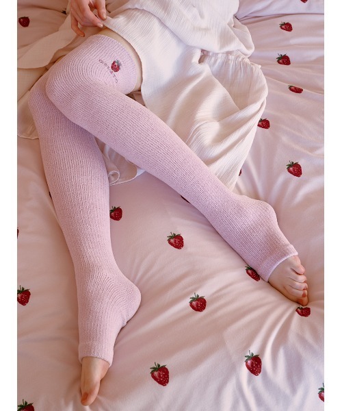 Sleep】ストロベリー刺繍 着圧ソックス（ソックス/靴下