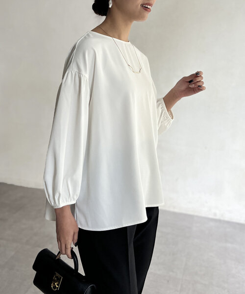 Chez toi(シェトワ)の「【セレモニー対応可】シンプルブラウス(シャツ/ブラウス・レディース・ネイビー/オフホワイト・FREE)」の11枚目の写真