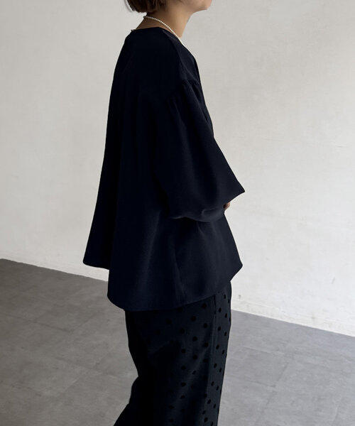 Chez toi(シェトワ)の「【セレモニー対応可】シンプルブラウス(シャツ/ブラウス・レディース・ネイビー/オフホワイト・FREE)」の21枚目の写真
