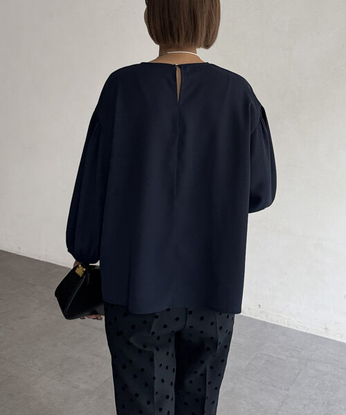 Chez toi(シェトワ)の「【セレモニー対応可】シンプルブラウス(シャツ/ブラウス・レディース・ネイビー/オフホワイト・FREE)」の20枚目の写真